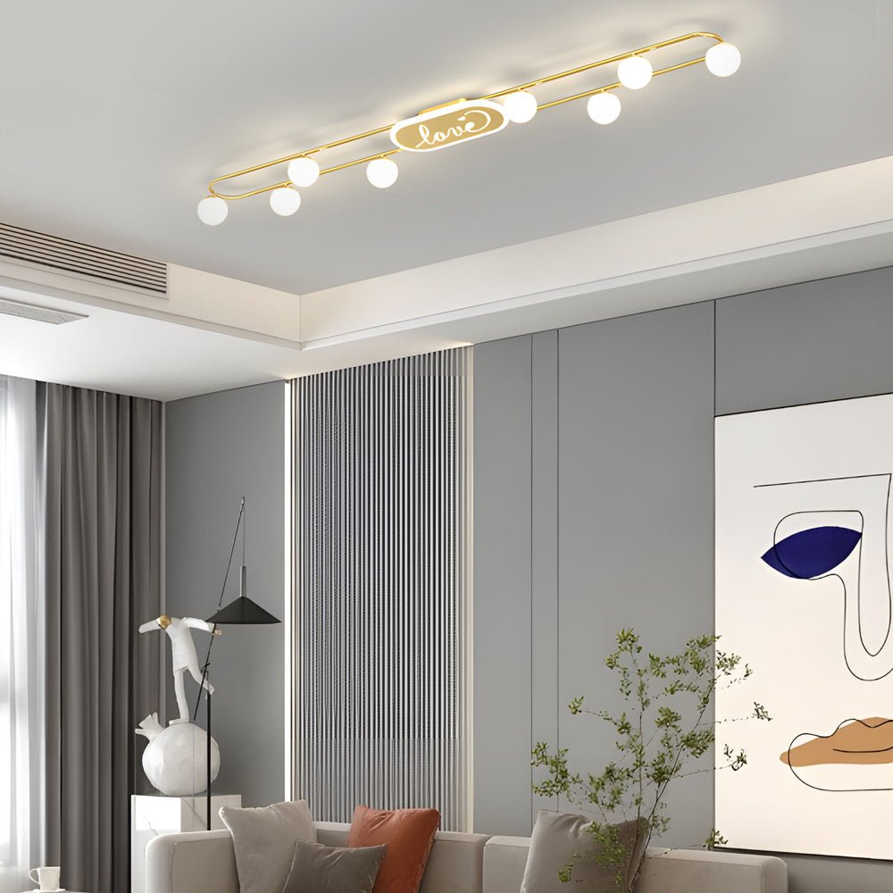 modern ceiling light fixture with 468 round acrylic balls and three step dimming