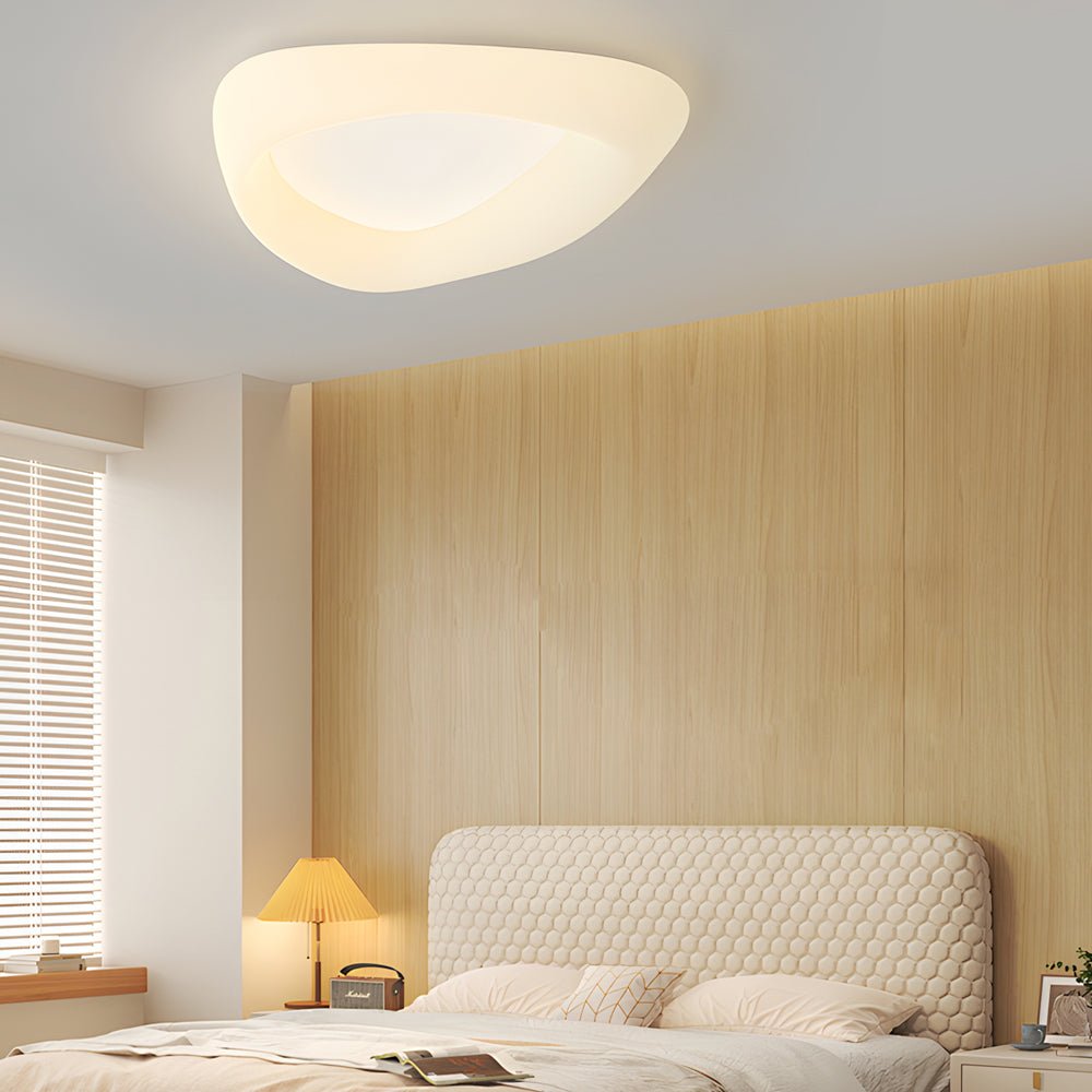 modern ceiling light fixture with creative cobblestone design and three step dimming