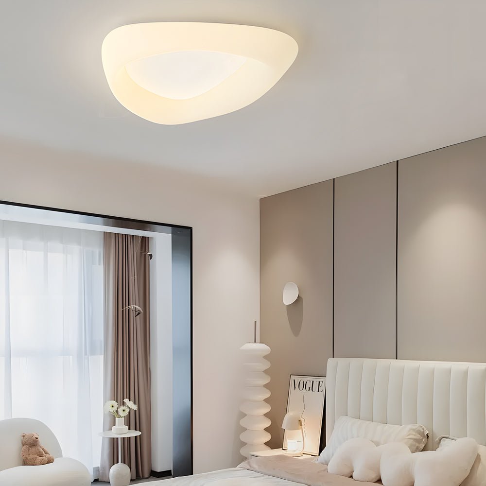 modern ceiling light fixture with creative cobblestone design and three step dimming