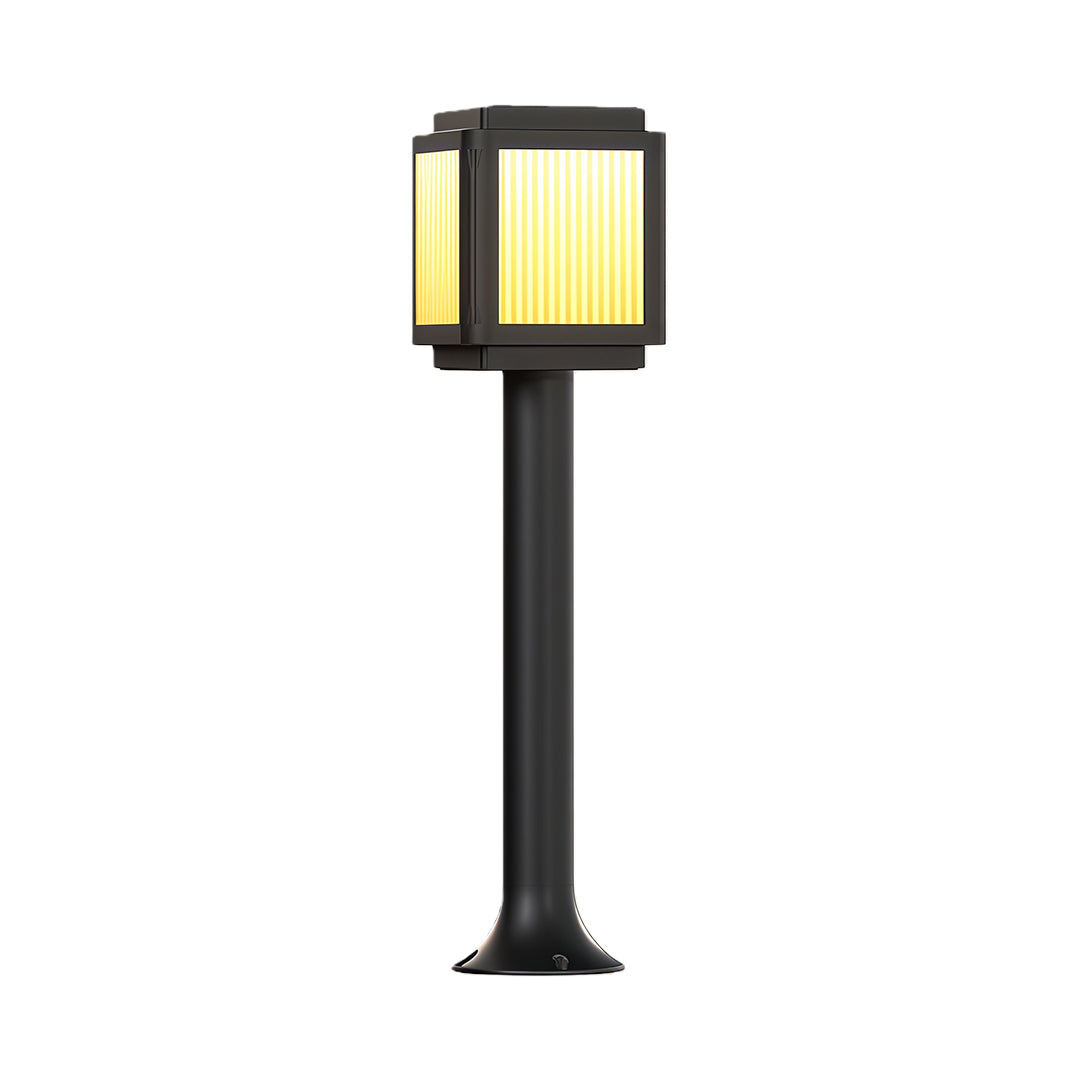Modern Solar Post-Top Path Light — Black Aluminum, LED, 3-Step Dimming (3000K/4000K/6000K), Remote Control, IP54, 23.6"