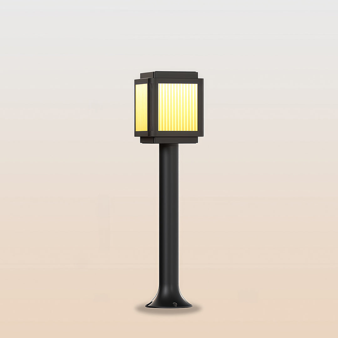Modern Solar Post-Top Path Light — Black Aluminum, LED, 3-Step Dimming (3000K/4000K/6000K), Remote Control, IP54, 23.6"