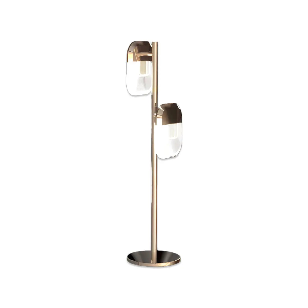 Modern Minimalist Crystal Floor Lamp with Aluminum Metal Design Luxe