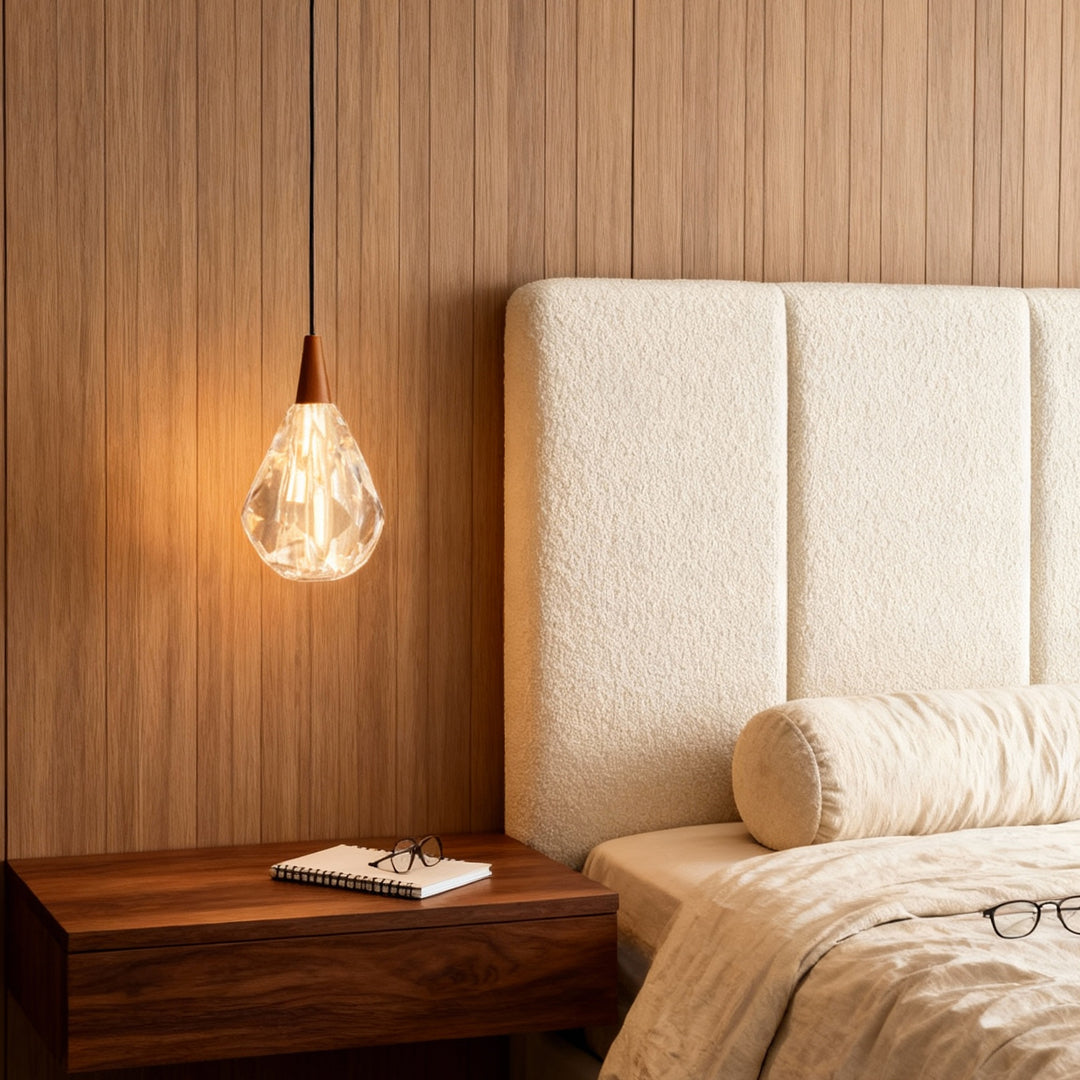 Minimalist Geometric Crystal Pendant — Gold Stainless Steel, 1-Light, 3-Step Dimming, 78.7" Cord