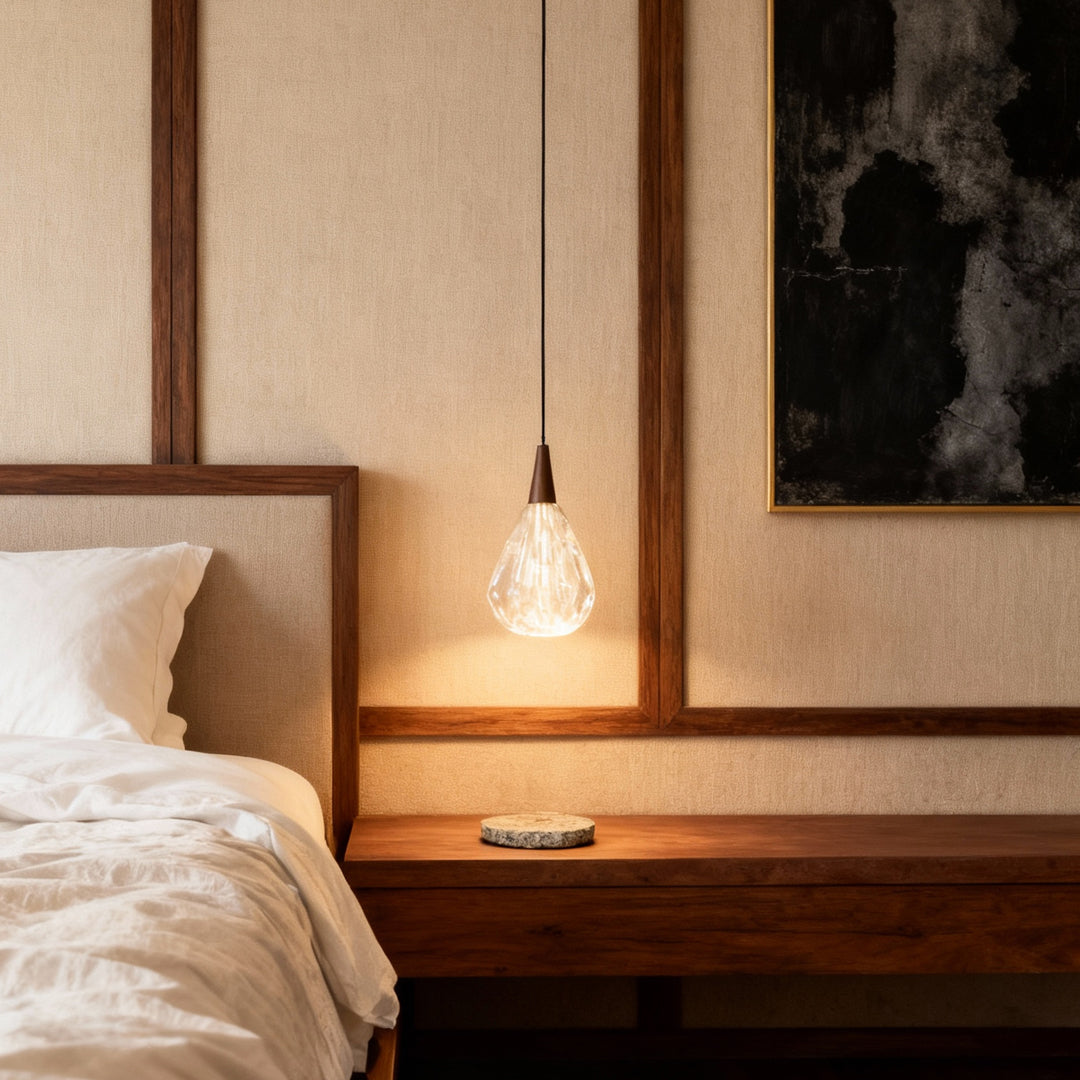 Minimalist Geometric Crystal Pendant — Gold Stainless Steel, 1-Light, 3-Step Dimming, 78.7" Cord