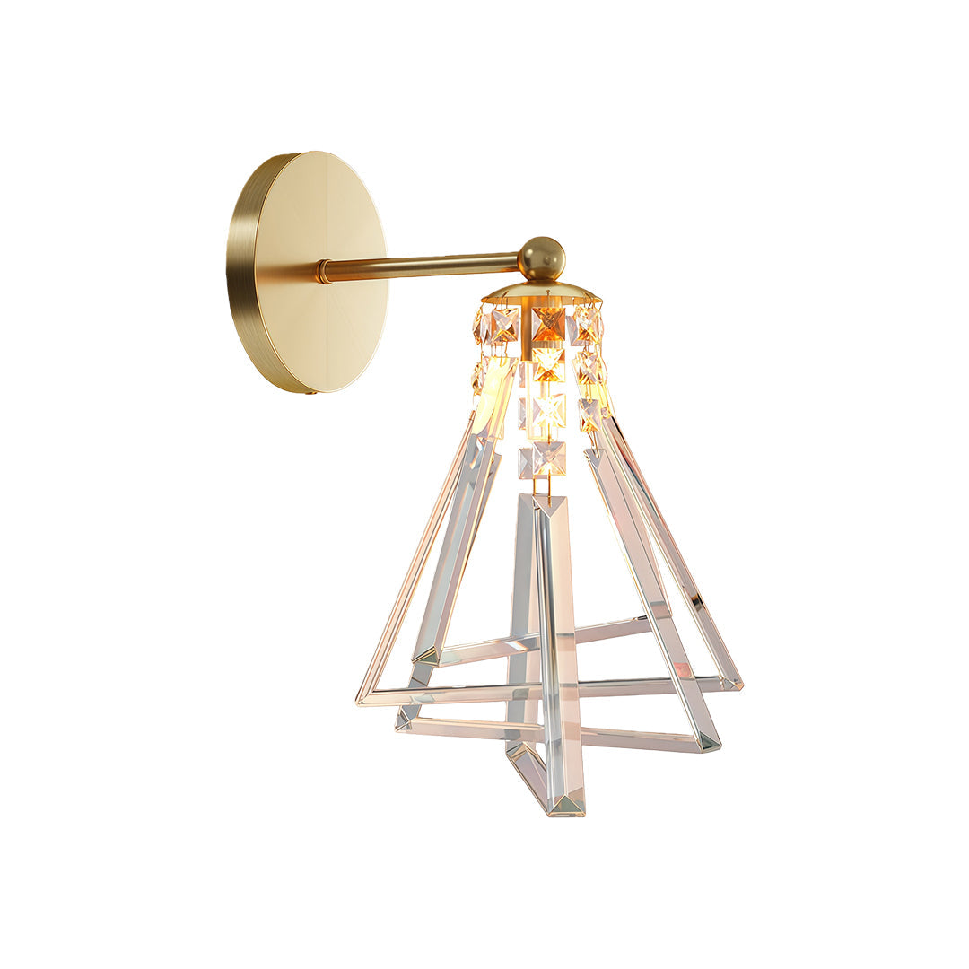 Modern Luxury Solid Copper Crystal Wall Lamp