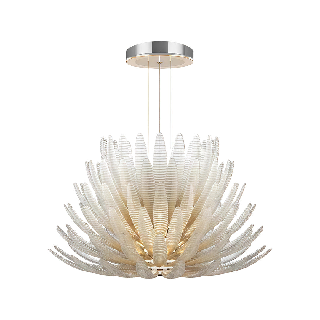 Art Deco Chandelier — Chrome Stainless Steel and Clear Glass, LED 3000K, 23.6" or 27.6", 59.1" Adjustable Chain