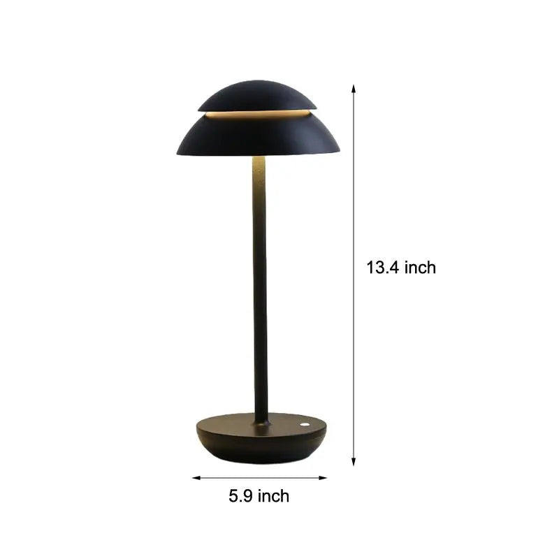 Contemporary Double Dome LED Accent Table Lamp with Touch On/Off Switch Luxe