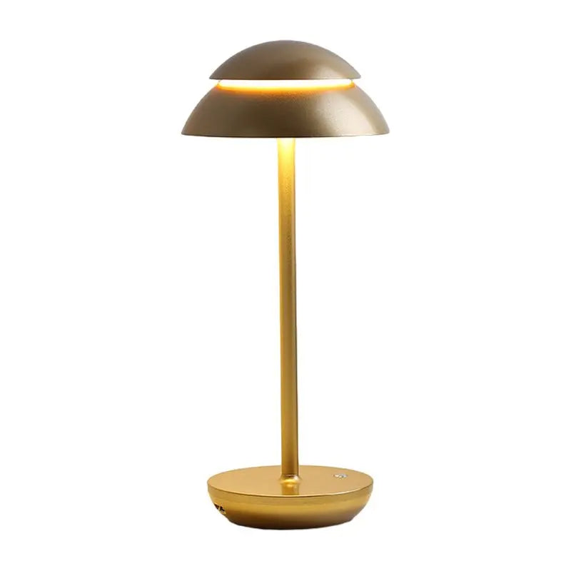Contemporary Double Dome LED Accent Table Lamp with Touch On/Off Switch Luxe