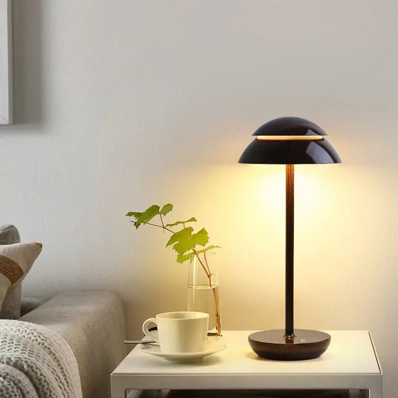 Contemporary Double Dome LED Accent Table Lamp with Touch On/Off Switch Luxe