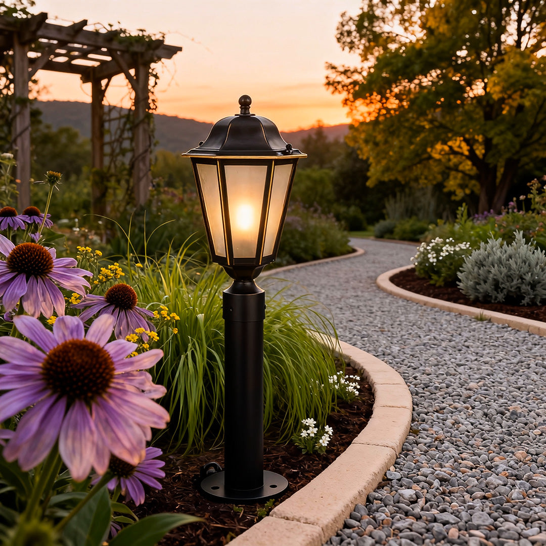 Copper Glass Path Light — Hardwired, E27, IP55 Weatherproof, 23.6"