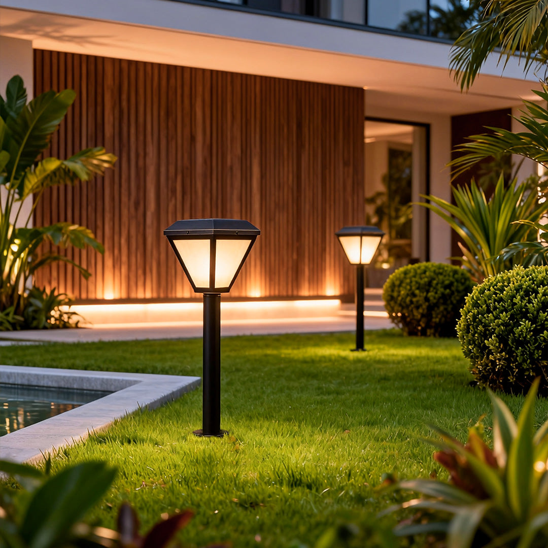Solar Bollard Path Light — Full Copper and Glass, 1W LED Warm White, IP55, 1200mAh, 19.7"