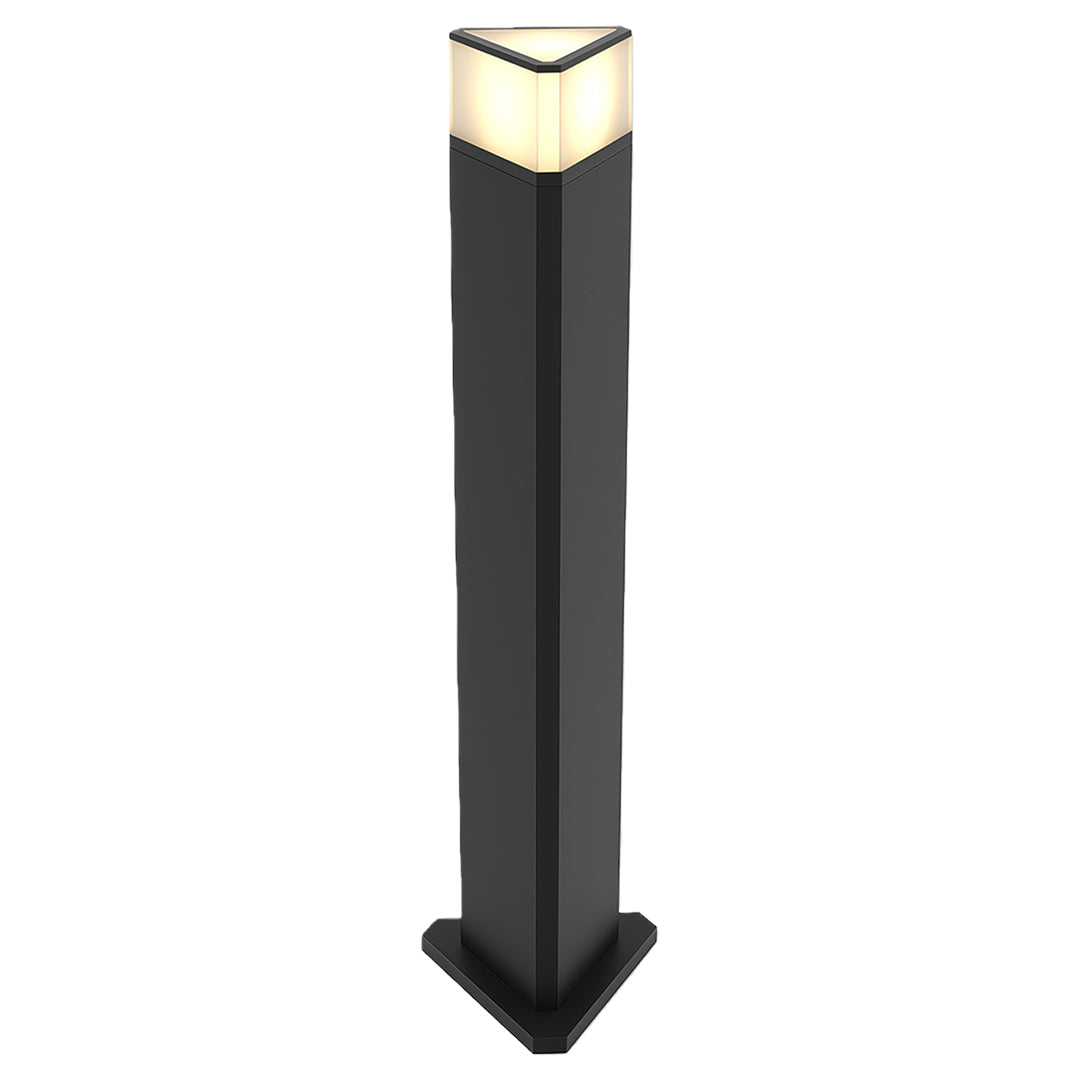 Modern Cylindrical Bollard Path Light — Black Aluminum, White Acrylic, 7W LED, IP54, 400/600/800mm