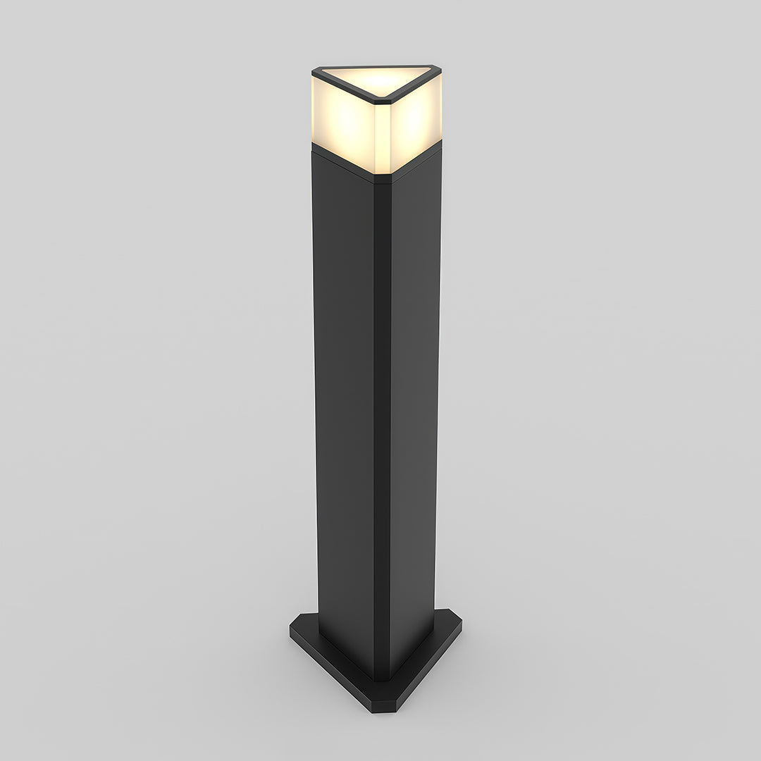 Modern Cylindrical Bollard Path Light — Black Aluminum, White Acrylic, 7W LED, IP54, 400/600/800mm