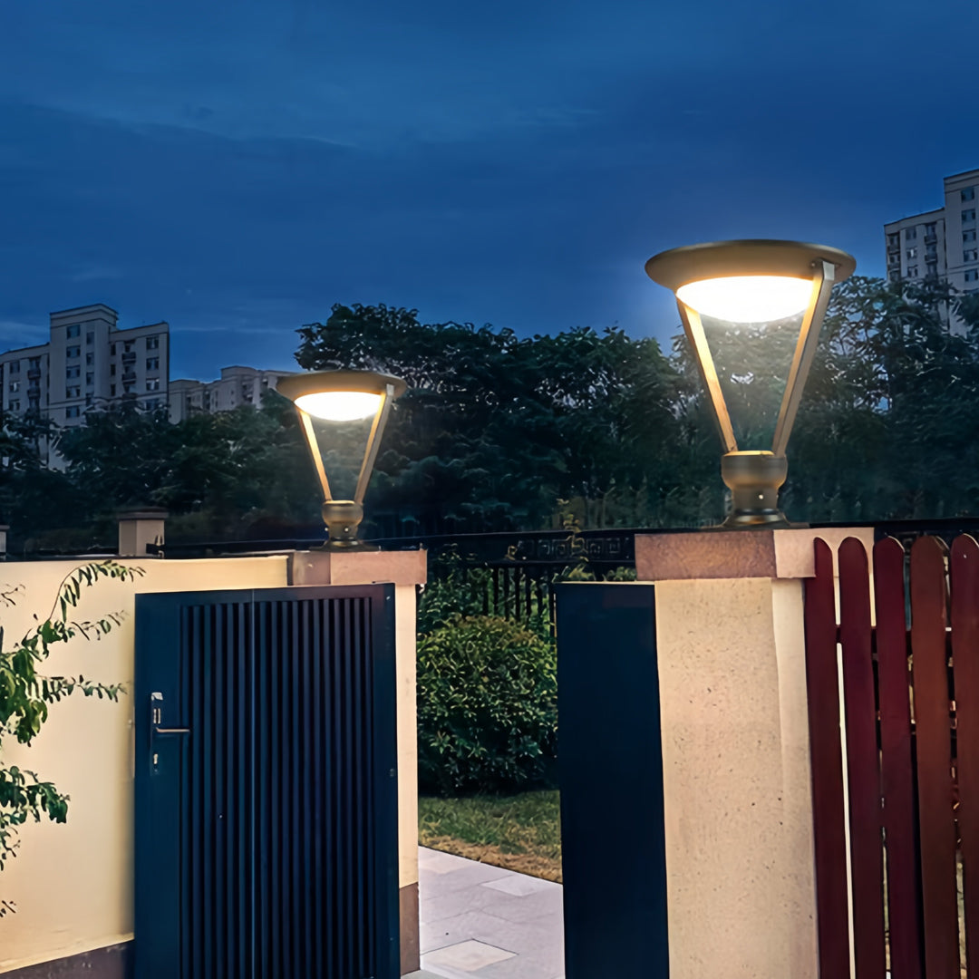 Vintage Outdoor Pillar Light — Die-Cast Aluminum, Solar / Hardwired, 50W, IP55, 3000K / 6000K, 16.54" × 20.87"