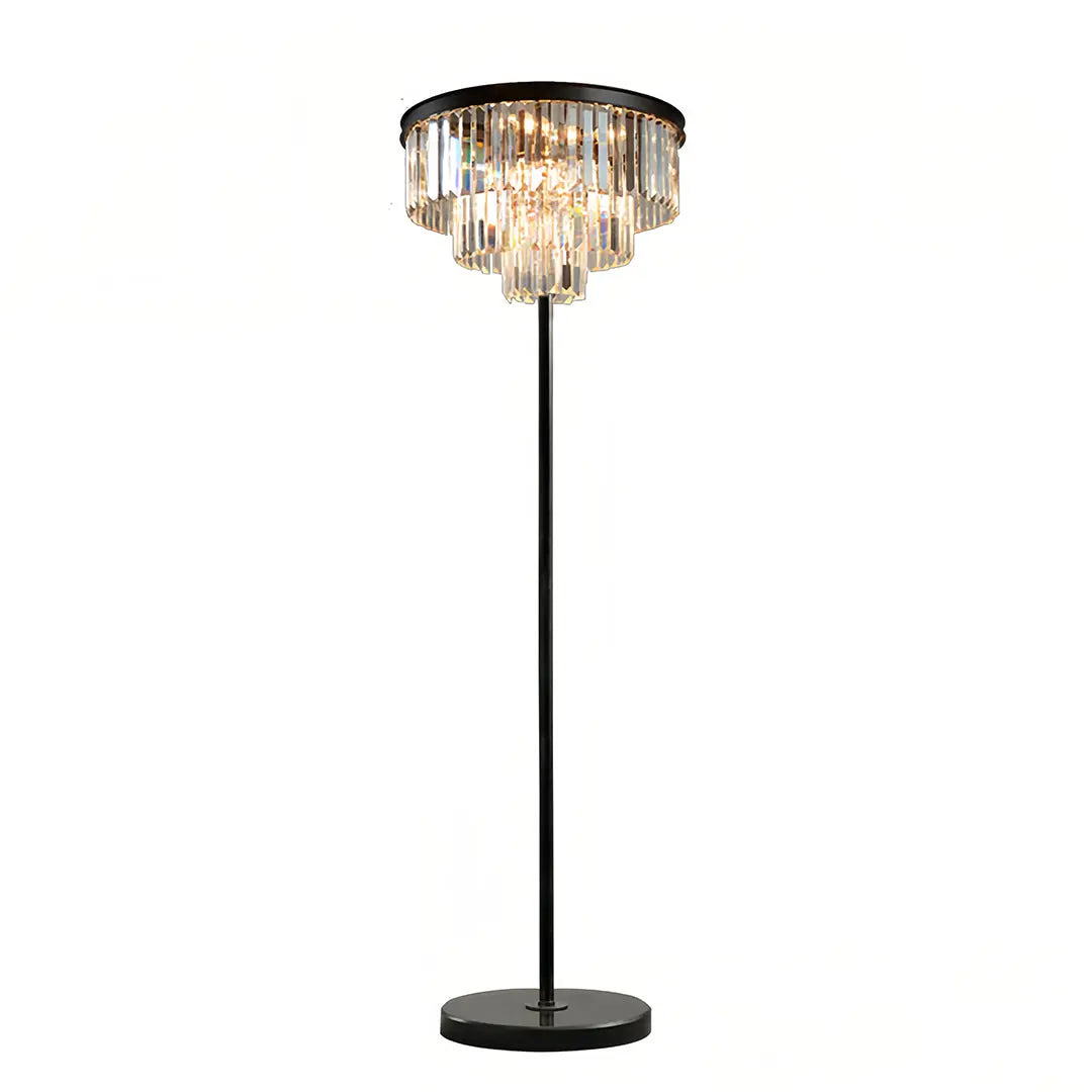 Luxury Standing Crystal Floor Lamp - American Glamorous Decorative Light Luxe