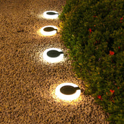 Round Foldable Solar Deck Lights, Set of 4 — ABS, LED, IP65 Weatherproof, 5.9" Diameter