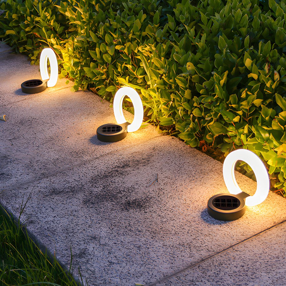 Round Foldable Solar Deck Lights, Set of 4 — ABS, LED, IP65 Weatherproof, 5.9" Diameter