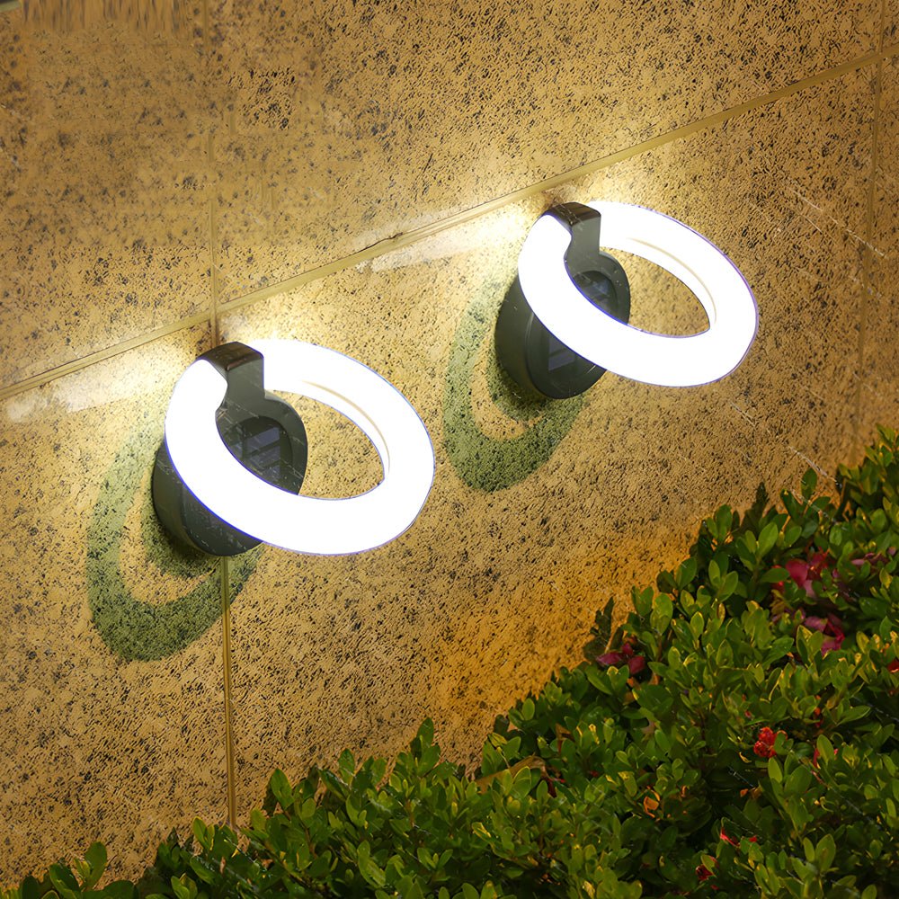 Round Foldable Solar Deck Lights, Set of 4 — ABS, LED, IP65 Weatherproof, 5.9" Diameter