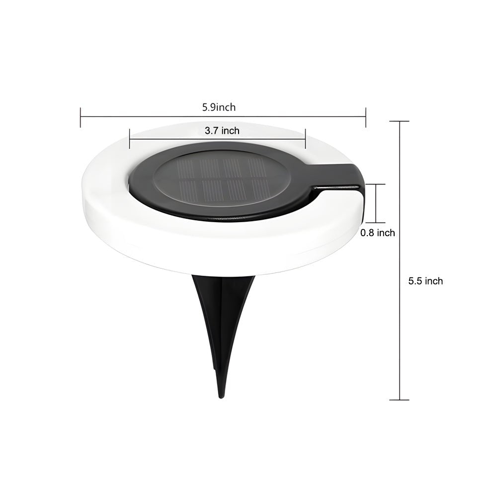 Round Foldable Solar Deck Lights, Set of 4 — ABS, LED, IP65 Weatherproof, 5.9" Diameter