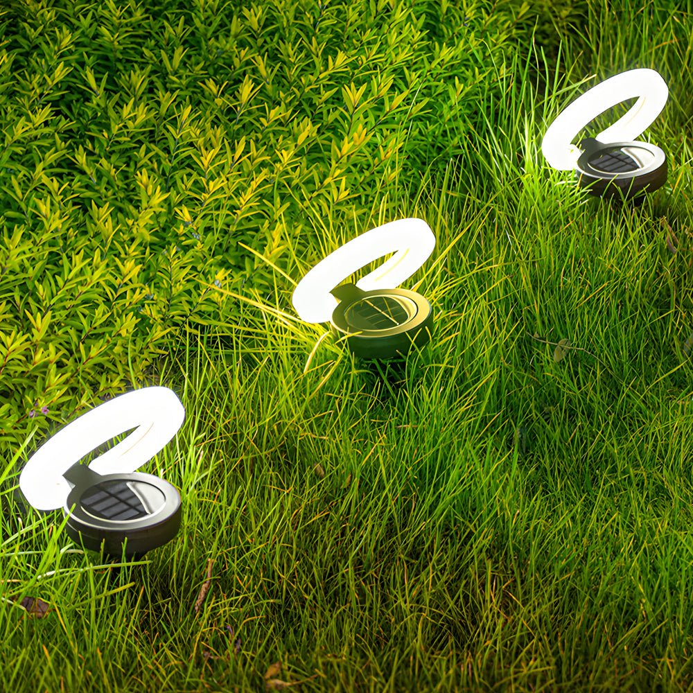 Round Foldable Solar Deck Lights, Set of 4 — ABS, LED, IP65 Weatherproof, 5.9" Diameter