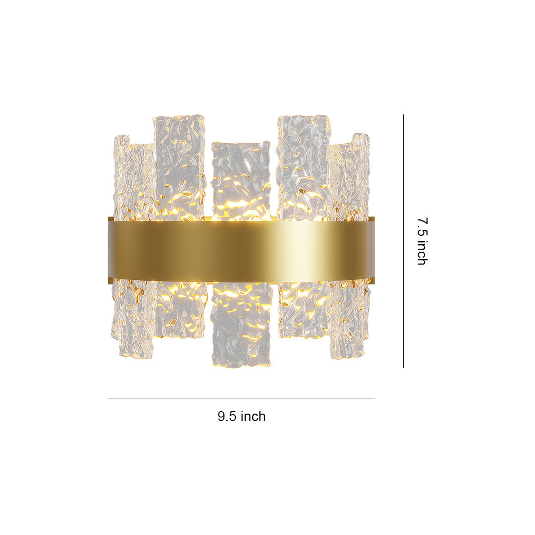 Minimalist Glass Wall Sconce — Solid Copper, 12W LED, Three-Color Temperature (3000K/4000K/6000K)
