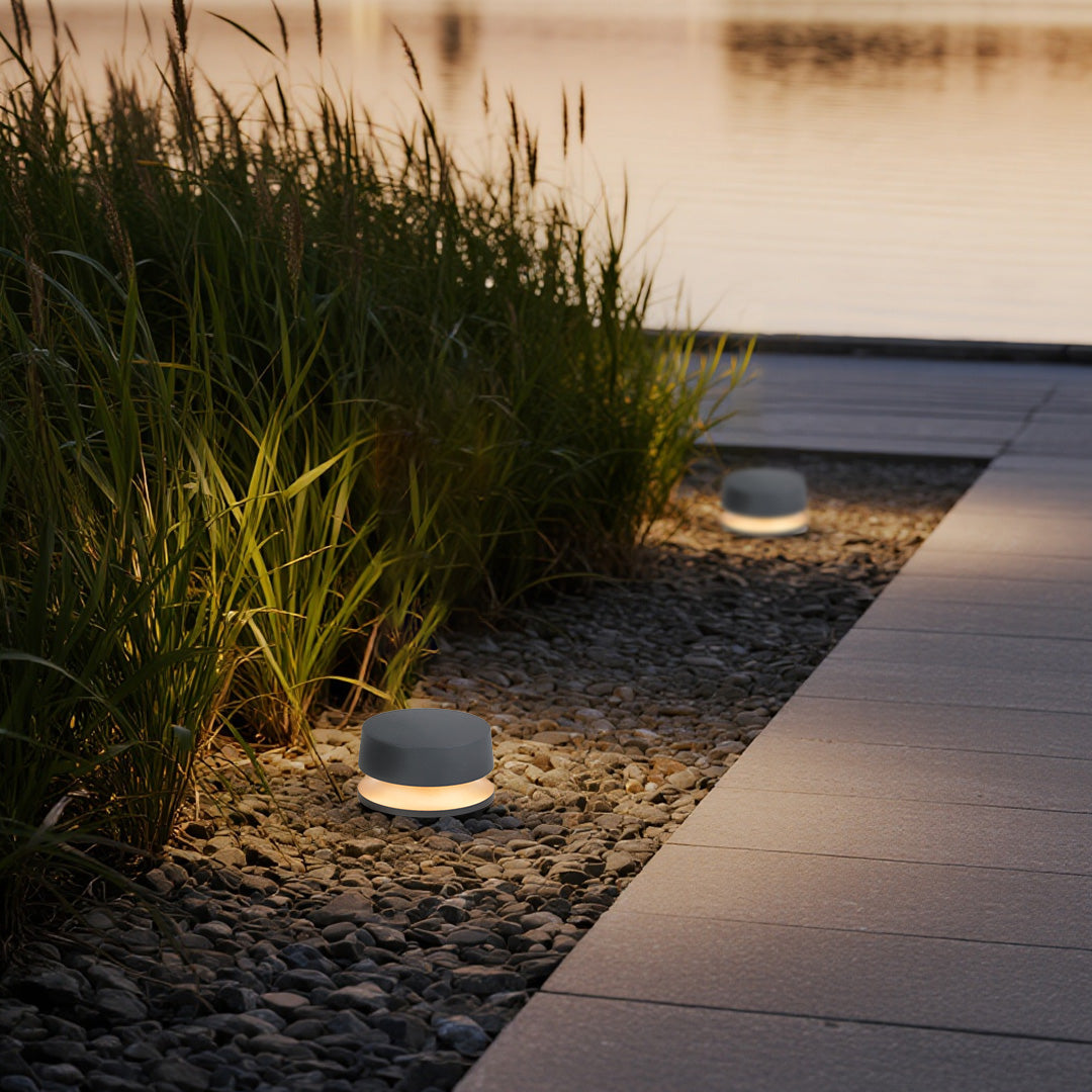Modern Outdoor Bollard Path Light — Aluminum & Glass, 5W LED, 3000K, IP65 Weatherproof