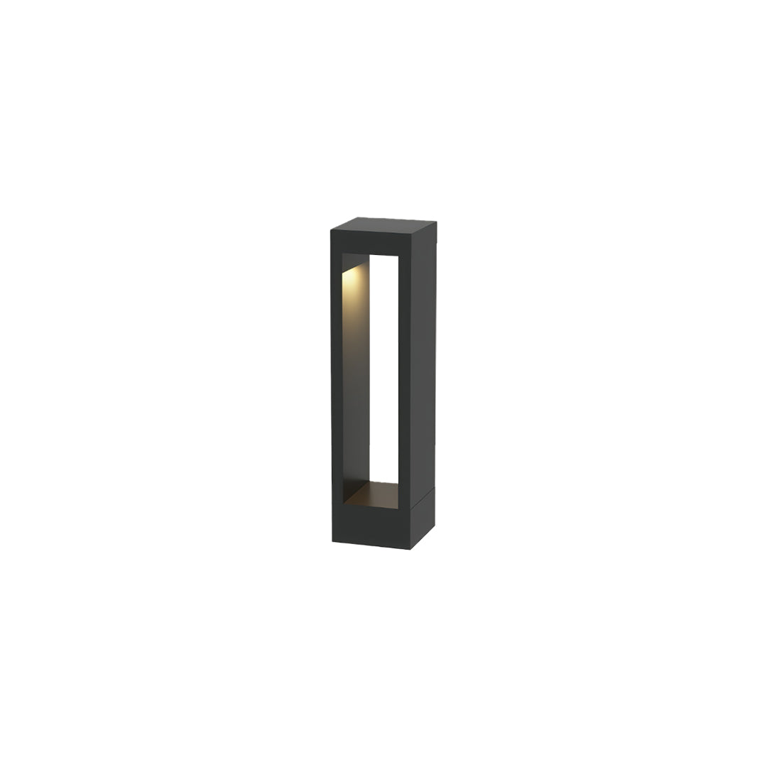 Minimalist Outdoor Bollard Light — Black Aluminum, 10W LED, IP54, Available in 11.8", 23.6", or 31.5"
