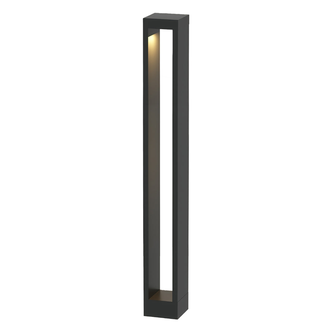 Minimalist Outdoor Bollard Light — Black Aluminum, 10W LED, IP54, Available in 11.8", 23.6", or 31.5"