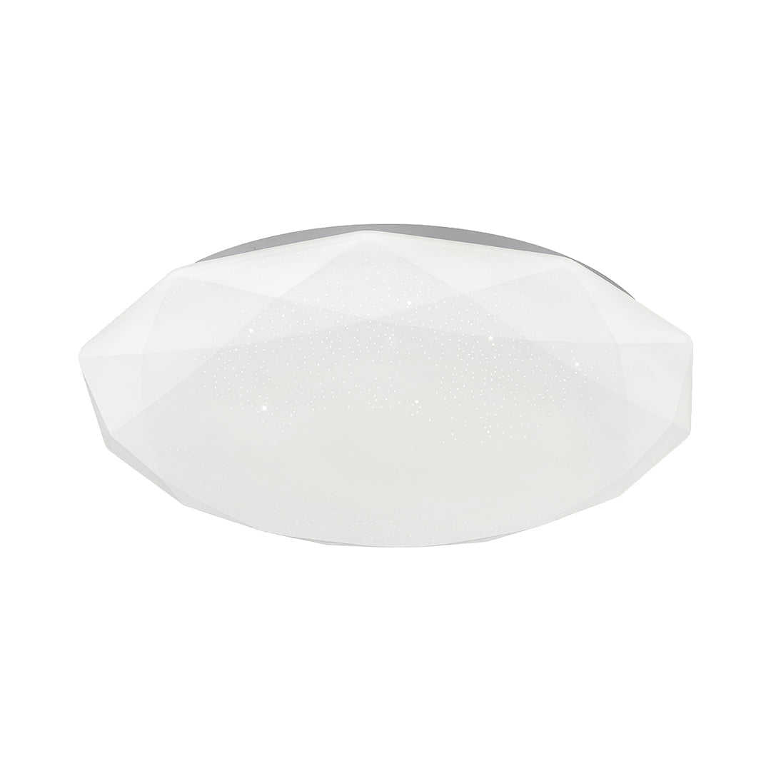 Geometric Full-Sky Star LED Flush Mount — White Iron and Acrylic, Stepless Dimmable, 24W–48W, 15.8" or 19.7"