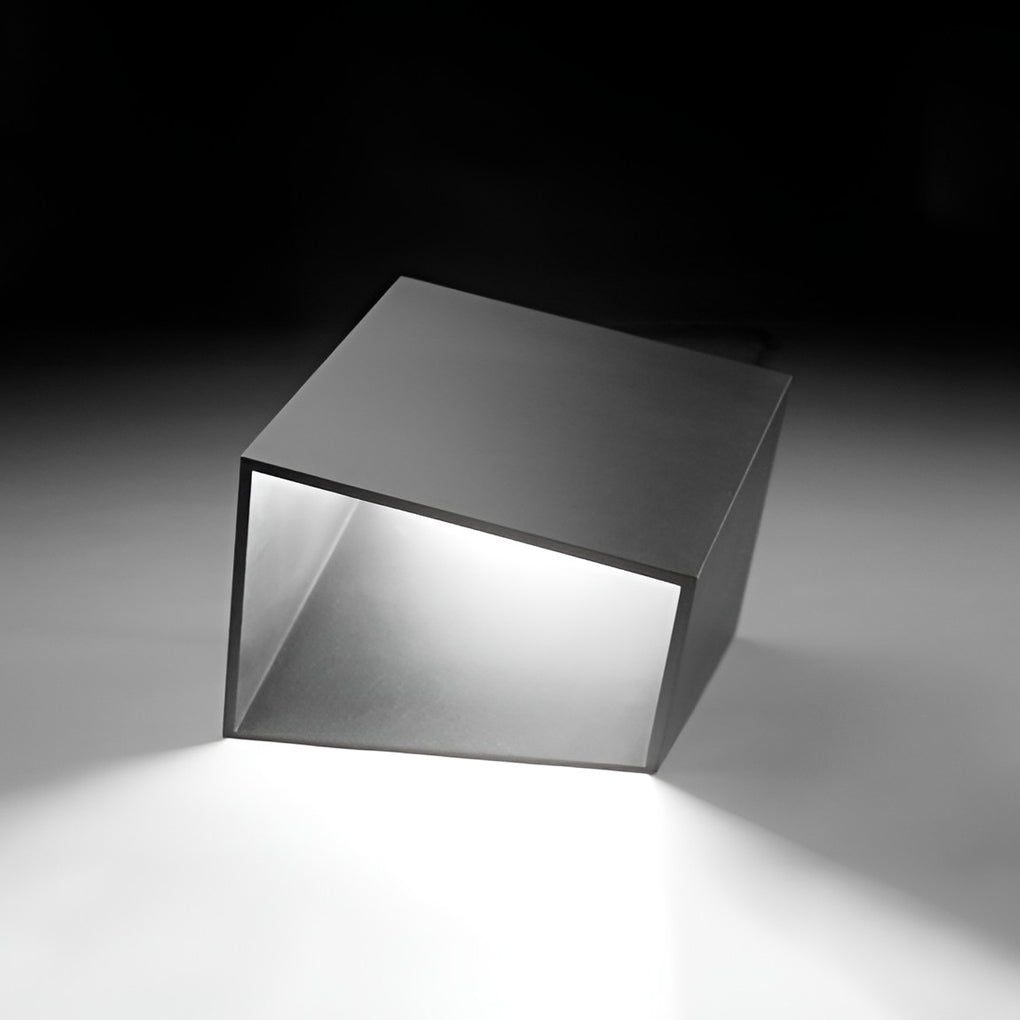 modern geometric outdoor landscape light unique artful cube in stainless steel