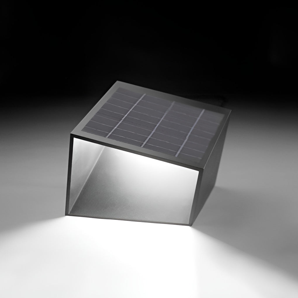 modern geometric outdoor landscape light unique artful cube in stainless steel