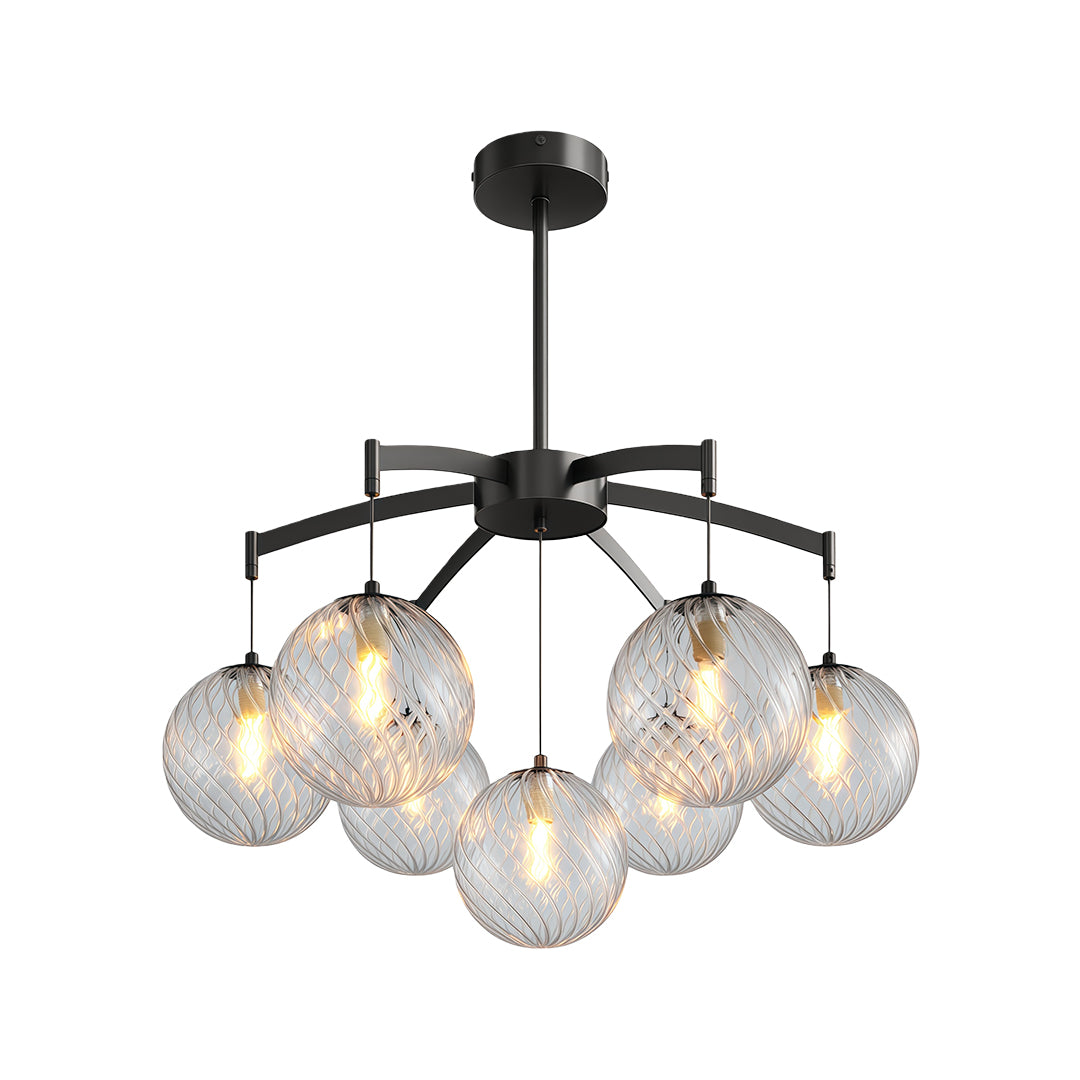Glass Ball Chandelier — Brass Frame, G9, Available in 7-, 9-, or 13-Light