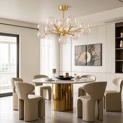 Full Sky Star Glass Globe Chandelier — Copper / Chrome / Black, 10 to 19-Head, Three-Color Dimming