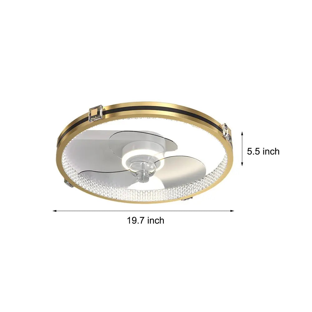 Modern Gold Ceiling Fan with Lights - Creative LED Design and Three-Step Dimming Function Luxe