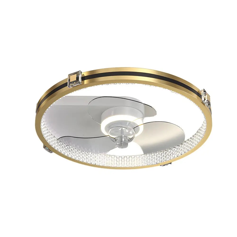 Modern Gold Ceiling Fan with Lights - Creative LED Design and Three-Step Dimming Function Luxe