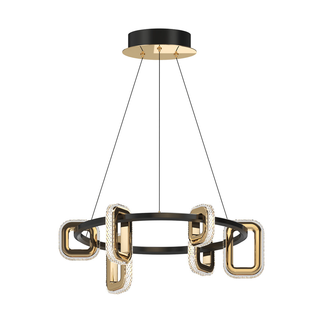 Modern Acrylic Chandelier — Gold Aluminum, 3-Step Dimming (3000K/4500K/6000K), 6- to 18-Light, Single- or Double-Layer