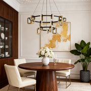 Modern Acrylic Chandelier — Gold Aluminum, 3-Step Dimming (3000K/4500K/6000K), 6- to 18-Light, Single- or Double-Layer
