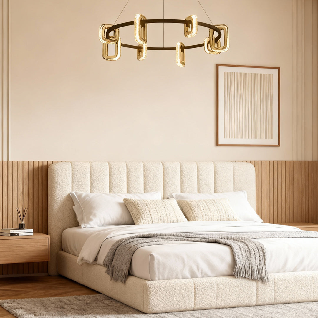 Modern Acrylic Chandelier — Gold Aluminum, 3-Step Dimming (3000K/4500K/6000K), 6- to 18-Light, Single- or Double-Layer