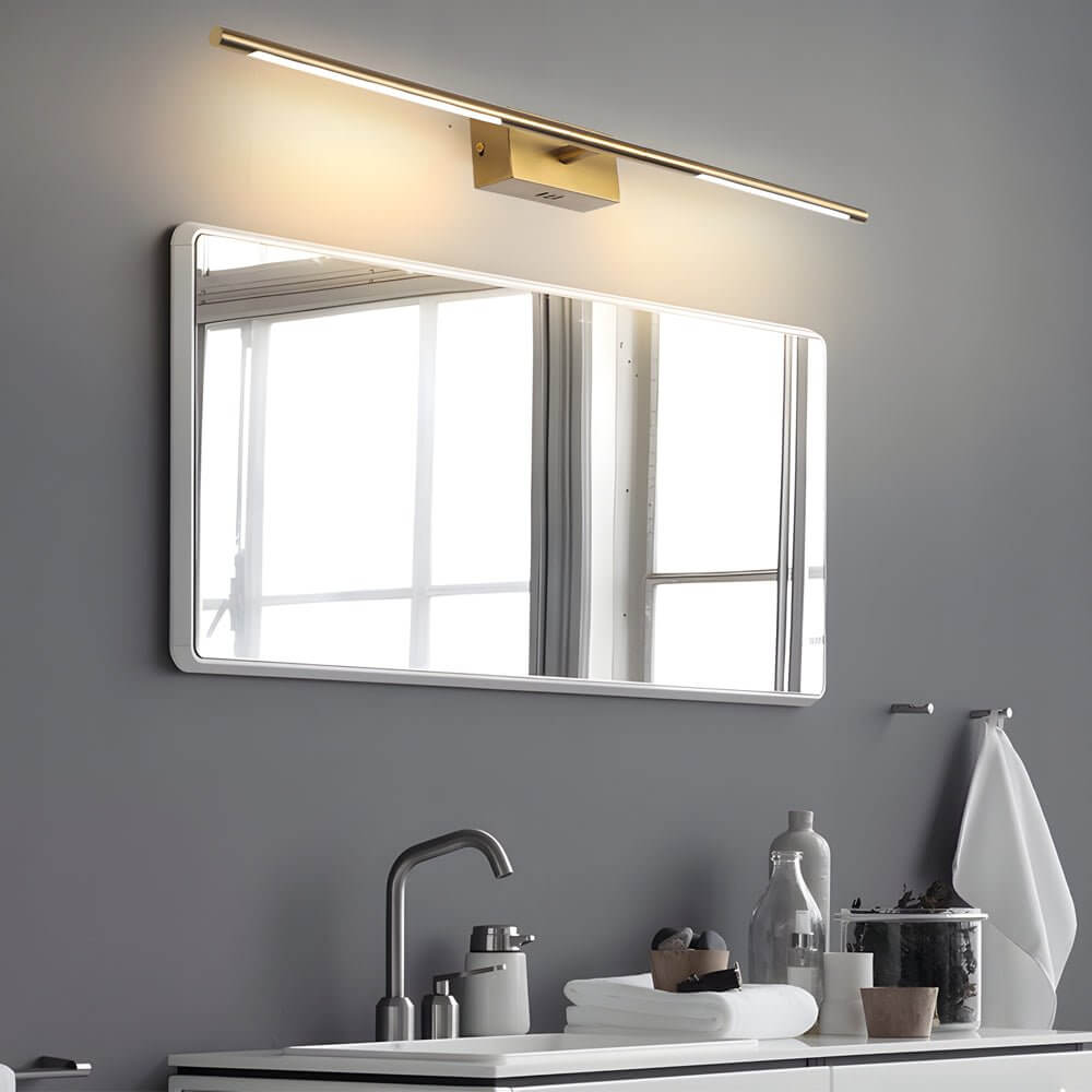 Contemporary Gold LED Bathroom Vanity Light Bar — Metal and Acrylic, Warm White / Cool White, 23.6" or 39.4"