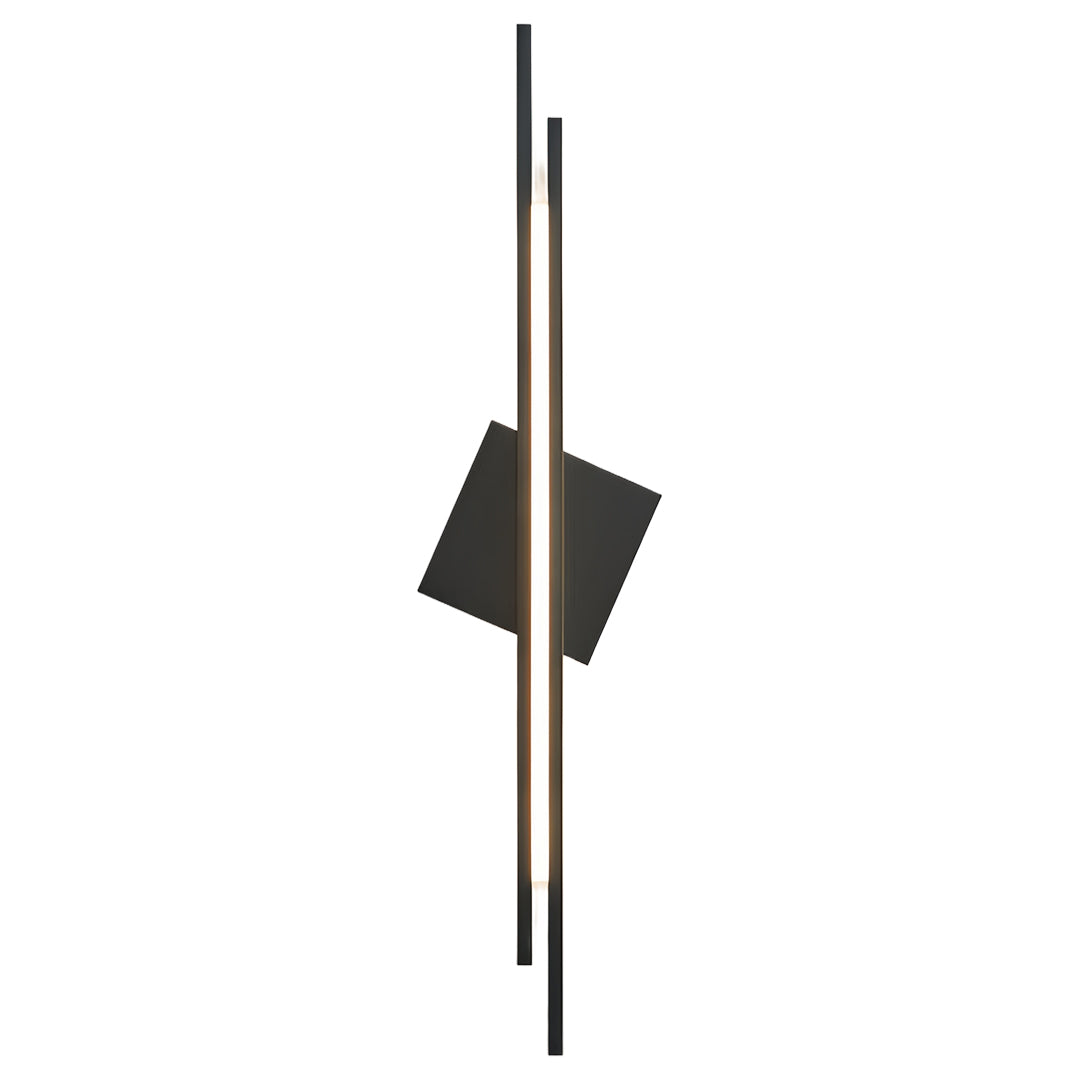 Geometric Diamond Linear Wall Sconce — Copper & Acrylic, 9W/10W/16W, 3-Step Dimming (3000K/4500K/6000K), Black/Gold Finish