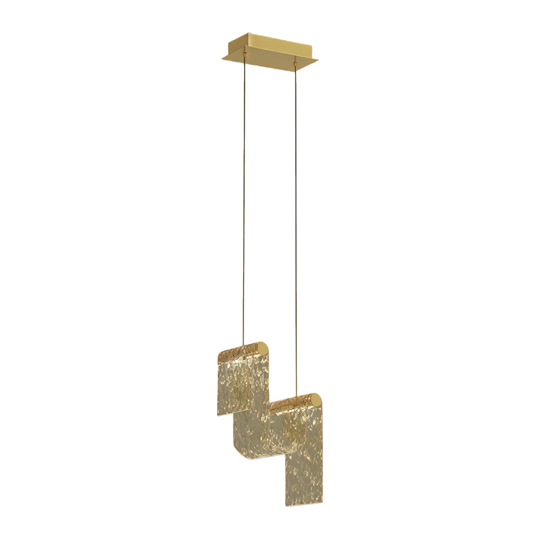 Minimalist Gold Multi-Light Pendant — Amber Glass, 9W LED Warm White, Adjustable Chain
