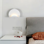 Minimalist White Wall Sconce — Iron, 5W LED, Three-Color Dimming (3000K / 4500K / 6000K), Hardwired