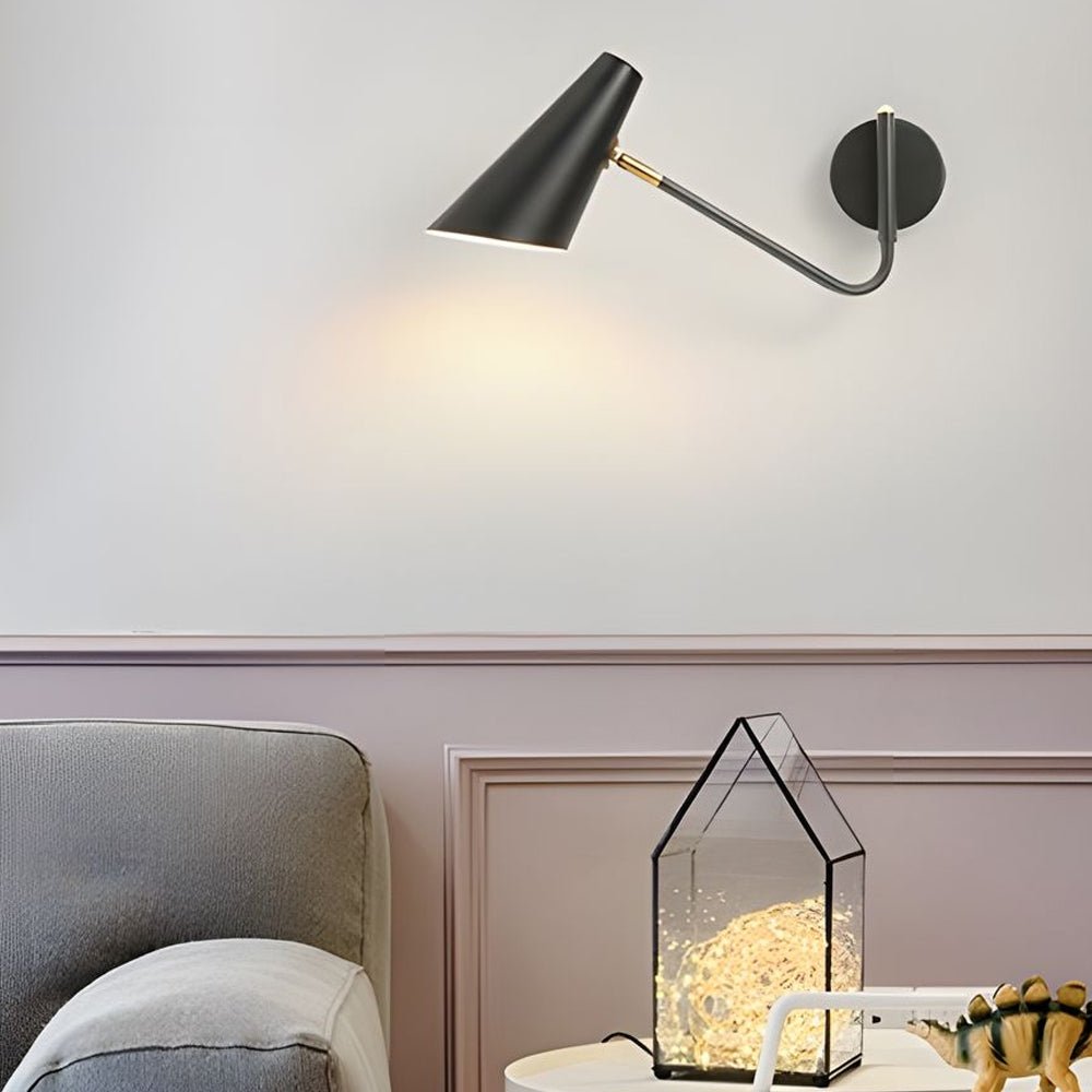 modern hoxton hanging wall sconce with conical shade 1 light