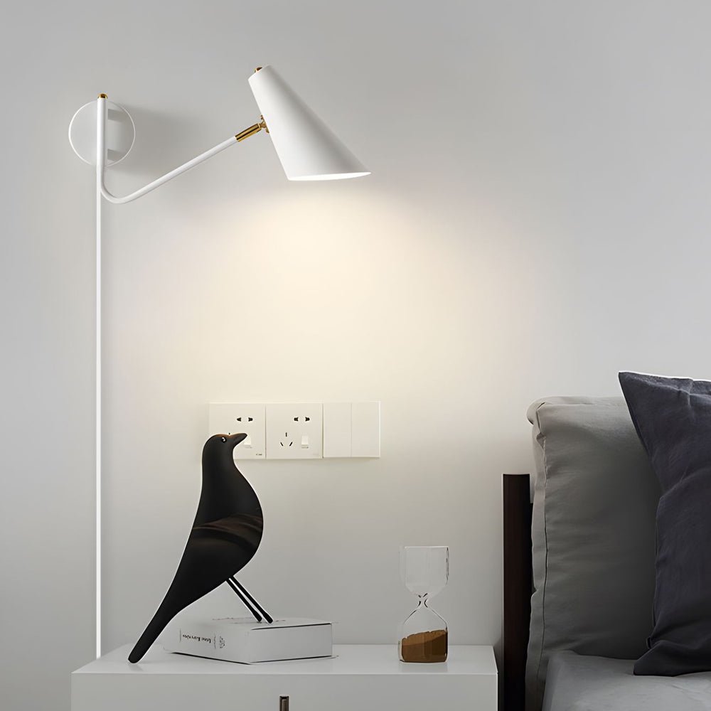 modern hoxton hanging wall sconce with conical shade 1 light