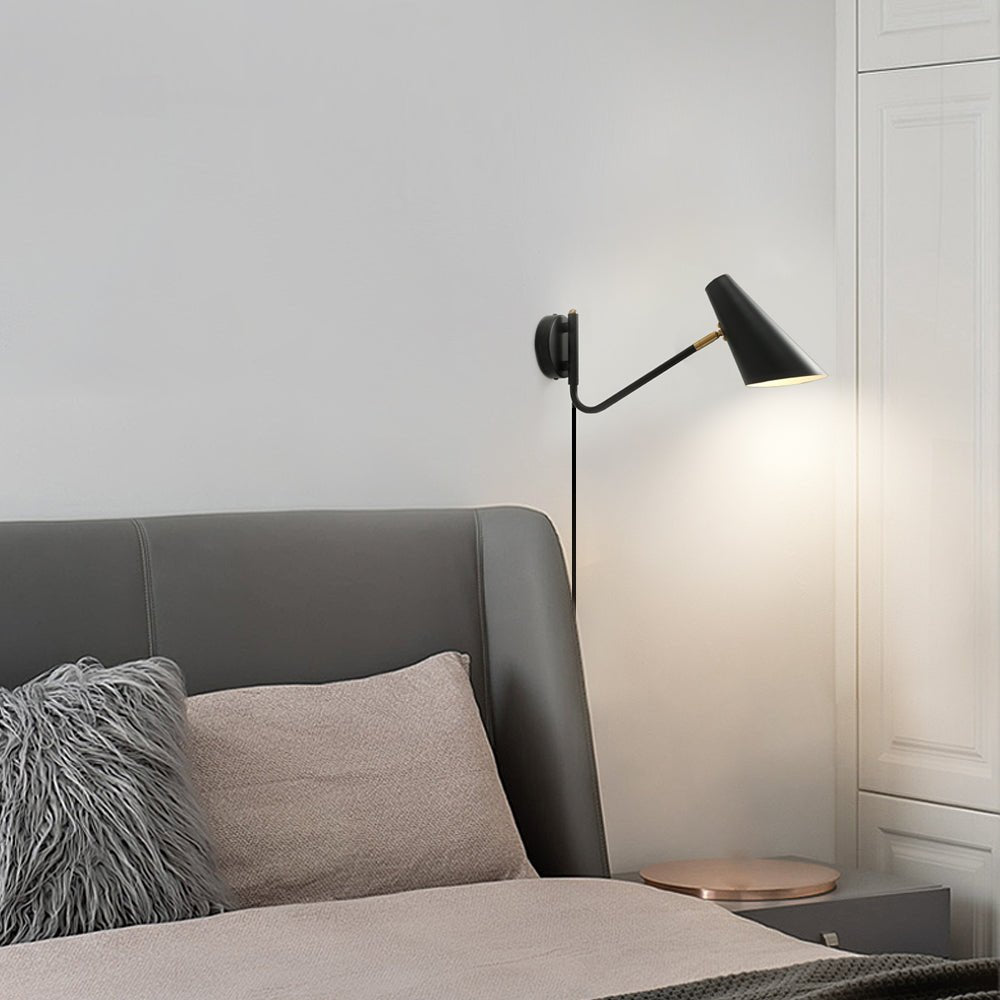 modern hoxton hanging wall sconce with conical shade 1 light