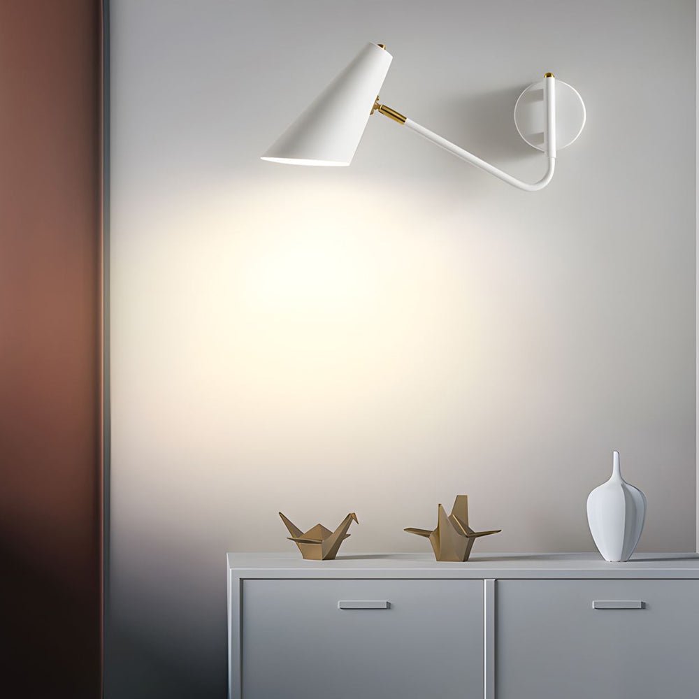 modern hoxton hanging wall sconce with conical shade 1 light