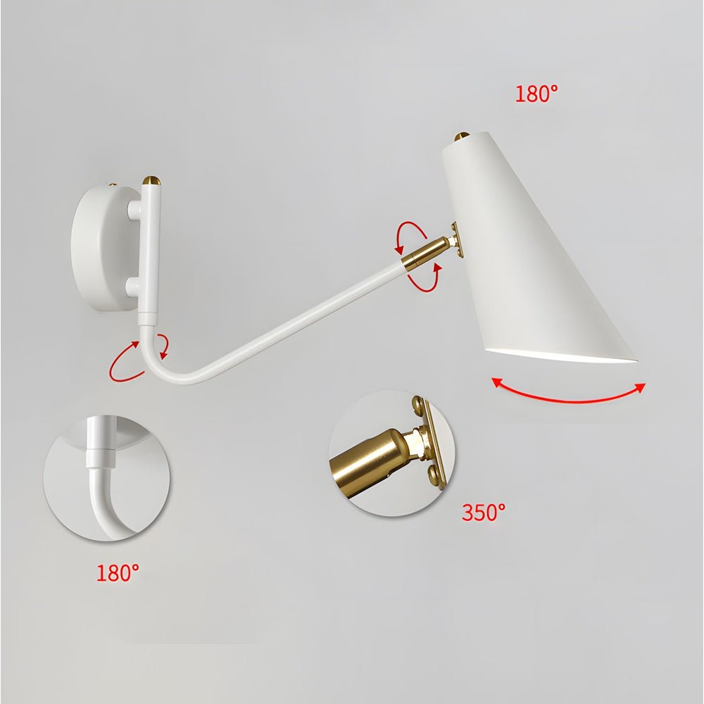 modern hoxton hanging wall sconce with conical shade 1 light