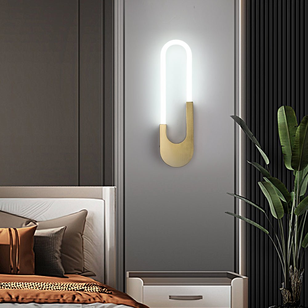 contemporary oval led wall sconces for indoor use 16 height gold and black
