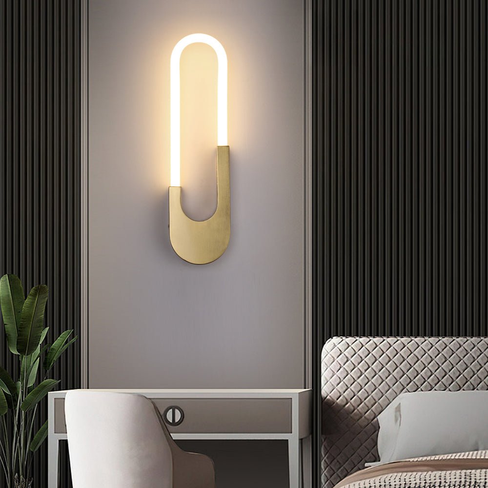 contemporary oval led wall sconces for indoor use 16 height gold and black