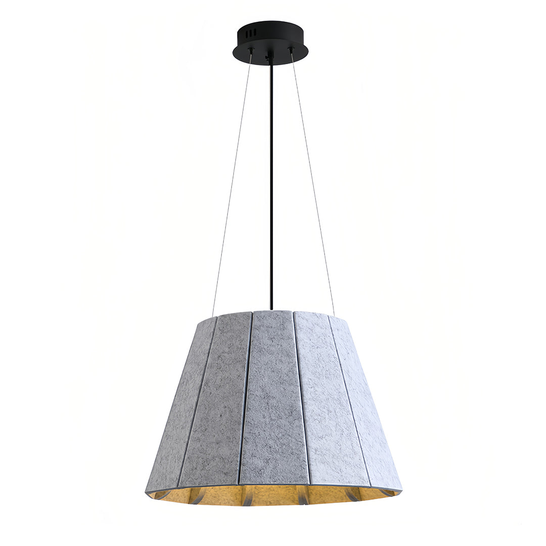 Pleated PET Felt Industrial Pendant — Iron, Sound-Absorbing, E27, 16" or 20.5", 5 Colors